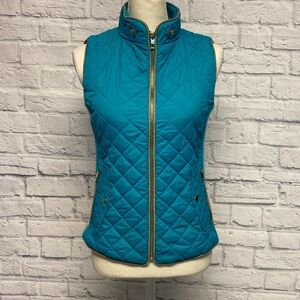 C’ESTTOI Turquoise Quilted Vest Sz S